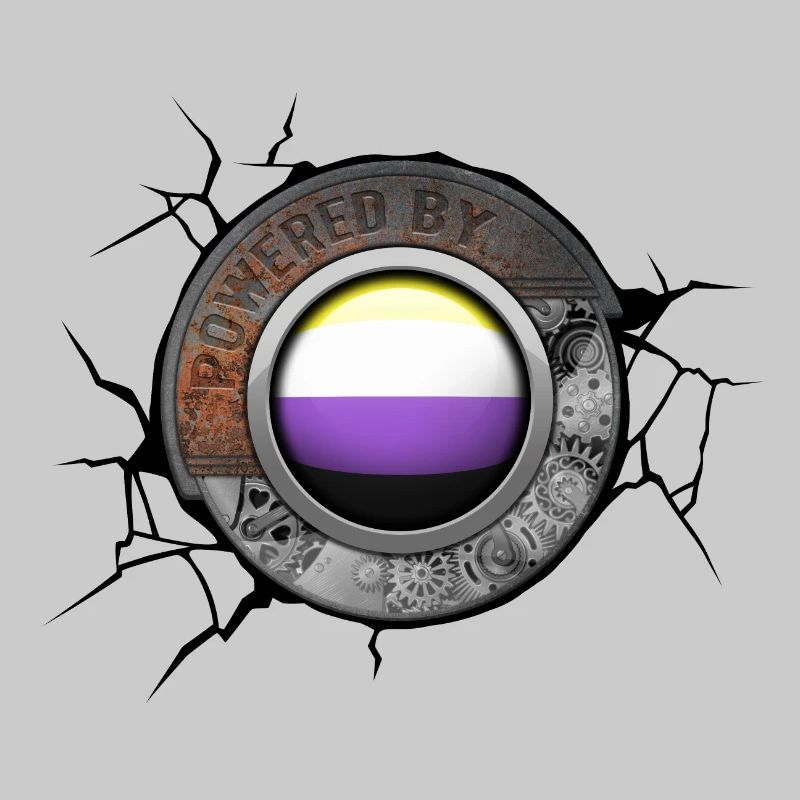 Propulsé par le moteur Steampunk Non Binary Pride
