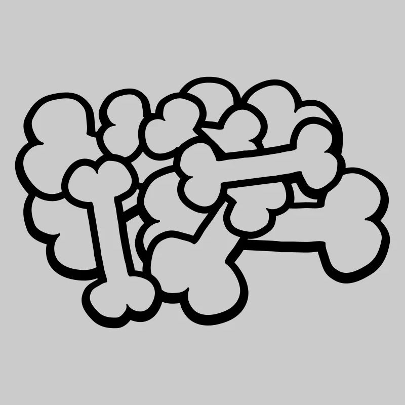 Cartoon large bone pile