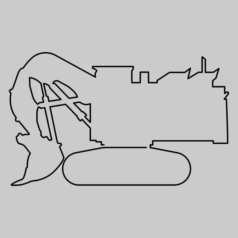 Mining Excavator Large Minimalist Open Pit Mining