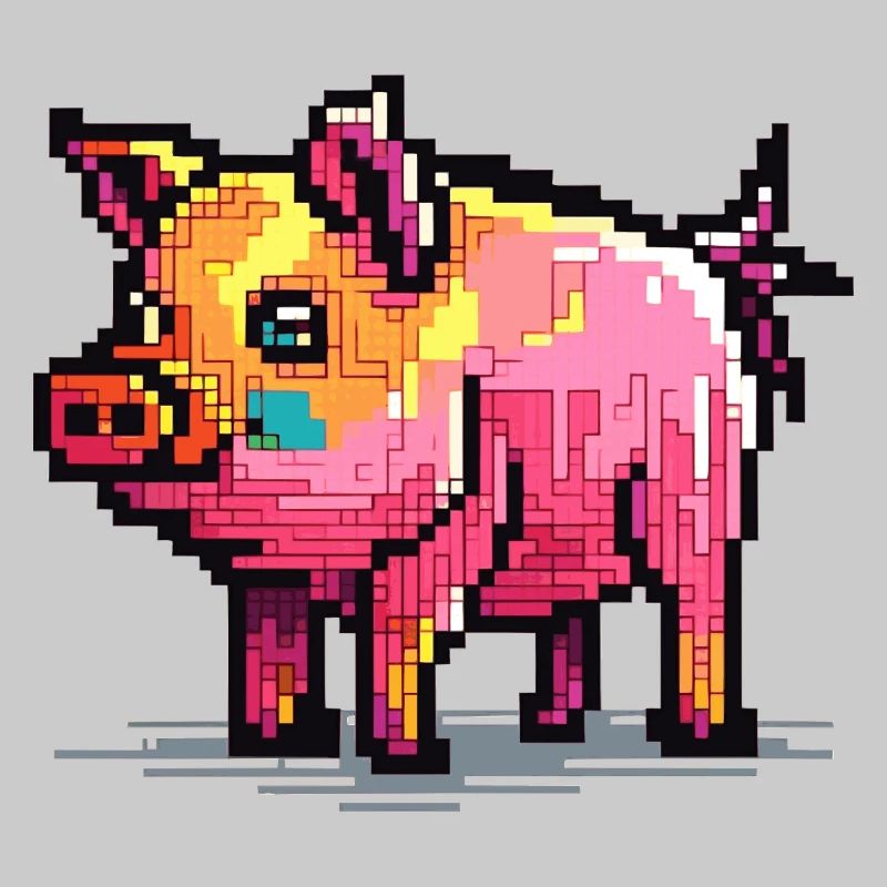 Pig in 8 bits and with pixels
