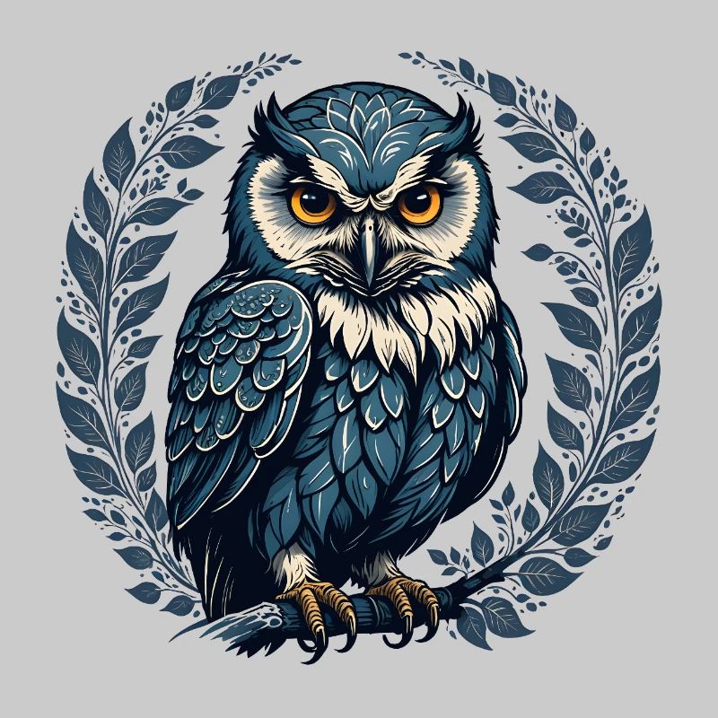 Eule in blau