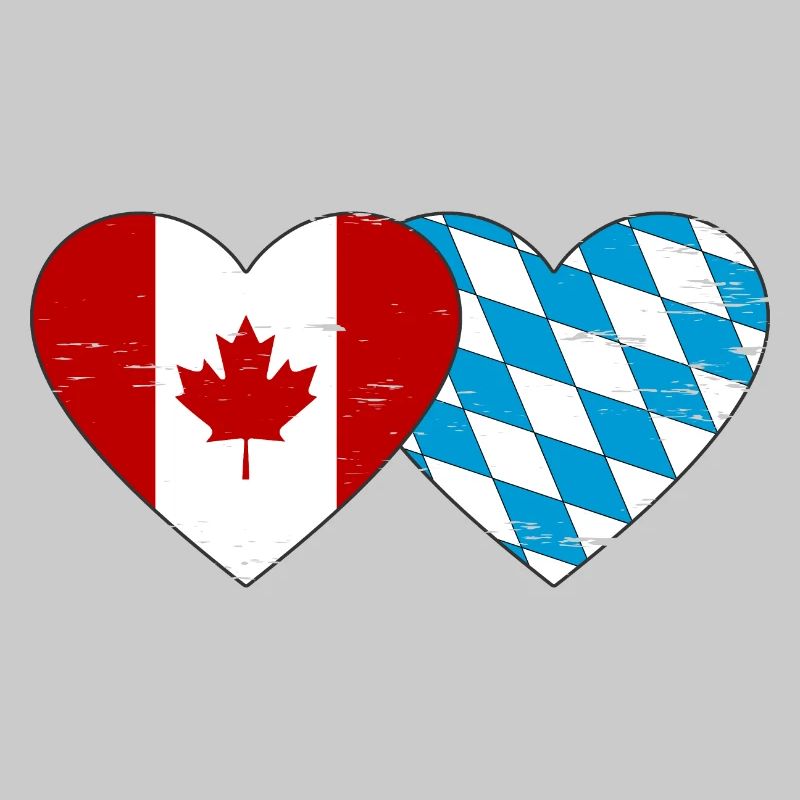 Drapeau Canada Bavière Coeur utilisé