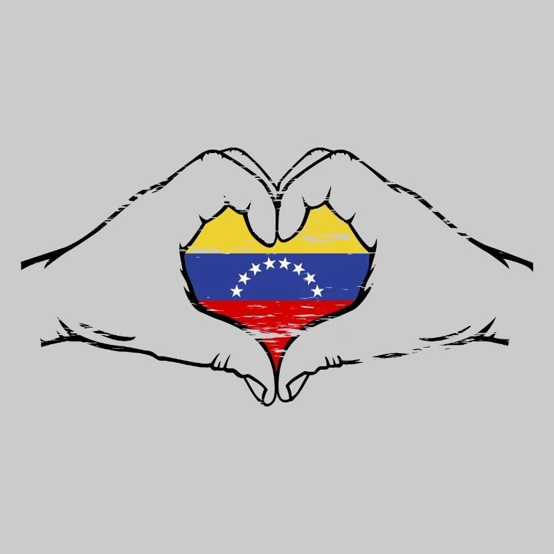 Venezuela drapeau forme de coeur utilisé