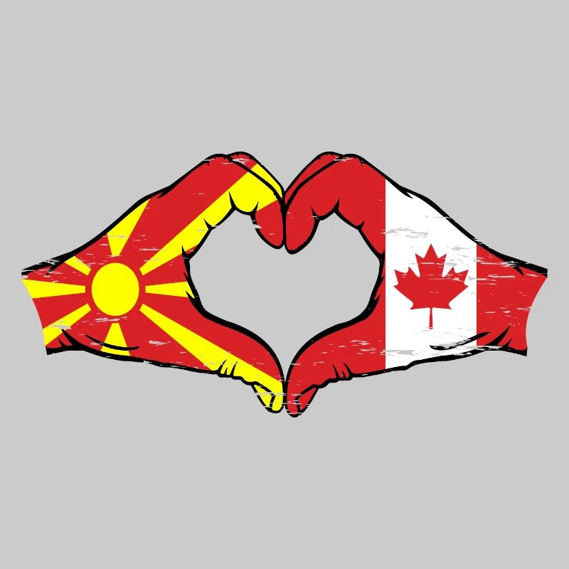 Macédoine, Canada, drapeau, mains, forme de coeur utilisé
