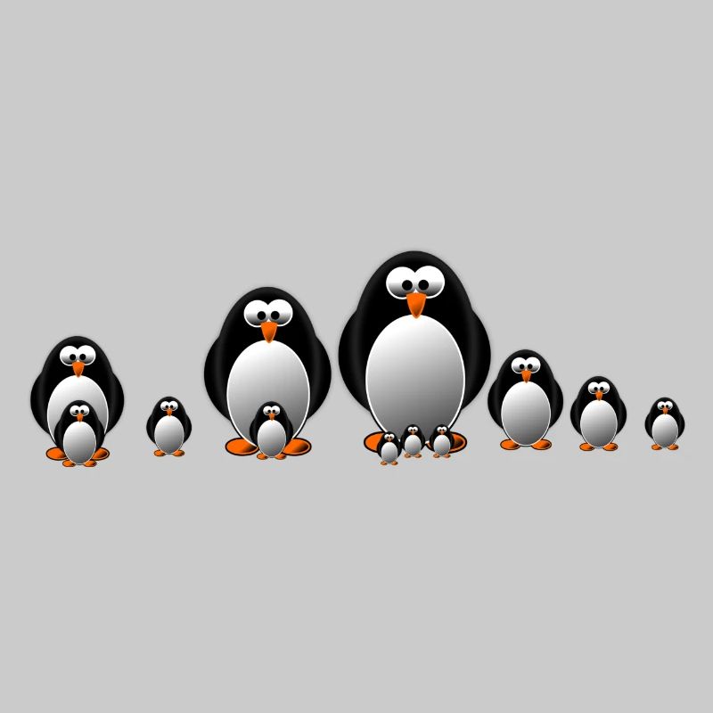 Eine Pinguinfamilie