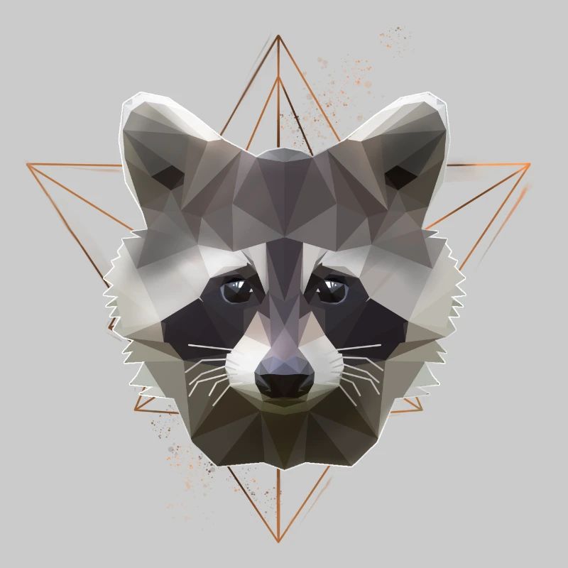 Low Poly Art Raccoon Racoon Cool Polygon