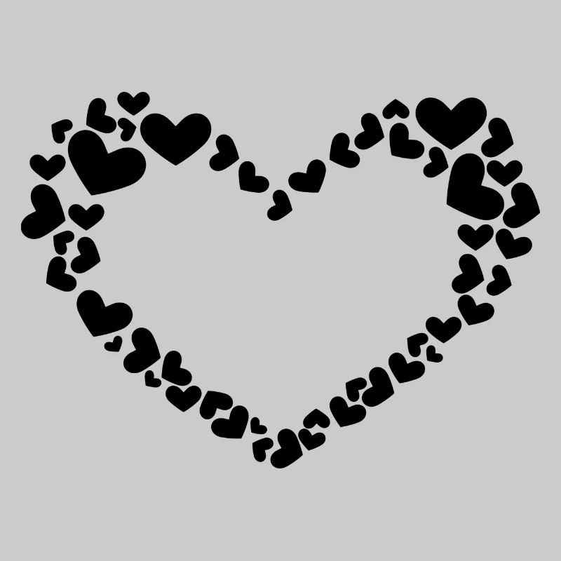 Conception de coeur avec petits coeurs