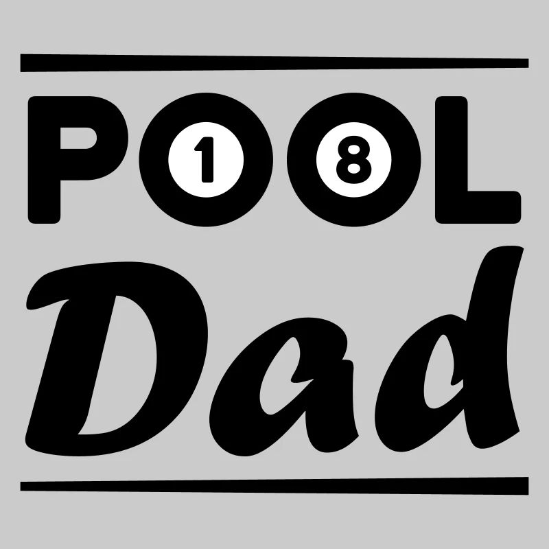Pool dad (billiard balls 1 and 8, billiard cues)