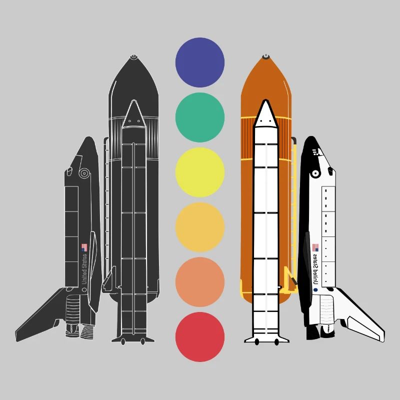 Navette spatiale multicolore conception de vaisseau spatial