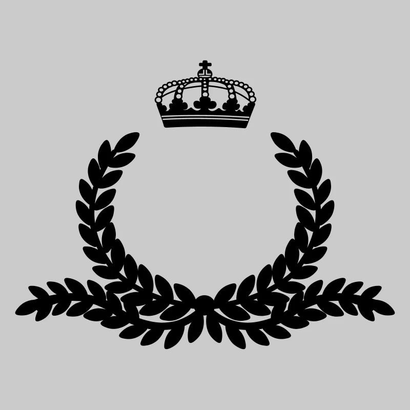 Ornate laurel wreath with crown