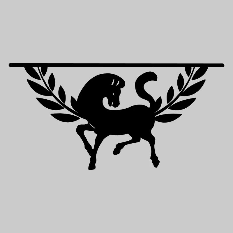Pferd im halben Lorbeerkranz