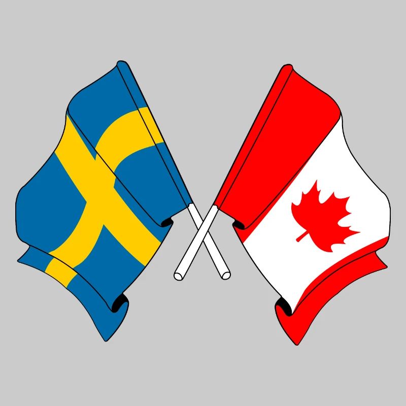 Drapeau de la Suède, drapeau du Canada