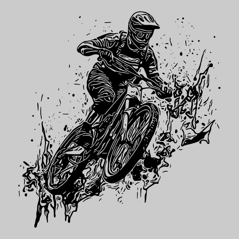 Mud Splash Splash Mountain Biker avec vélo