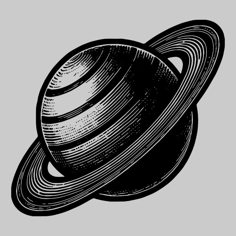 Ringed planet Saturn with ring system in the solar system