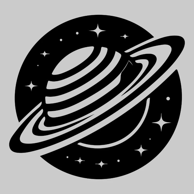 Planète spatiale Saturne avec système d’anneaux et étoiles