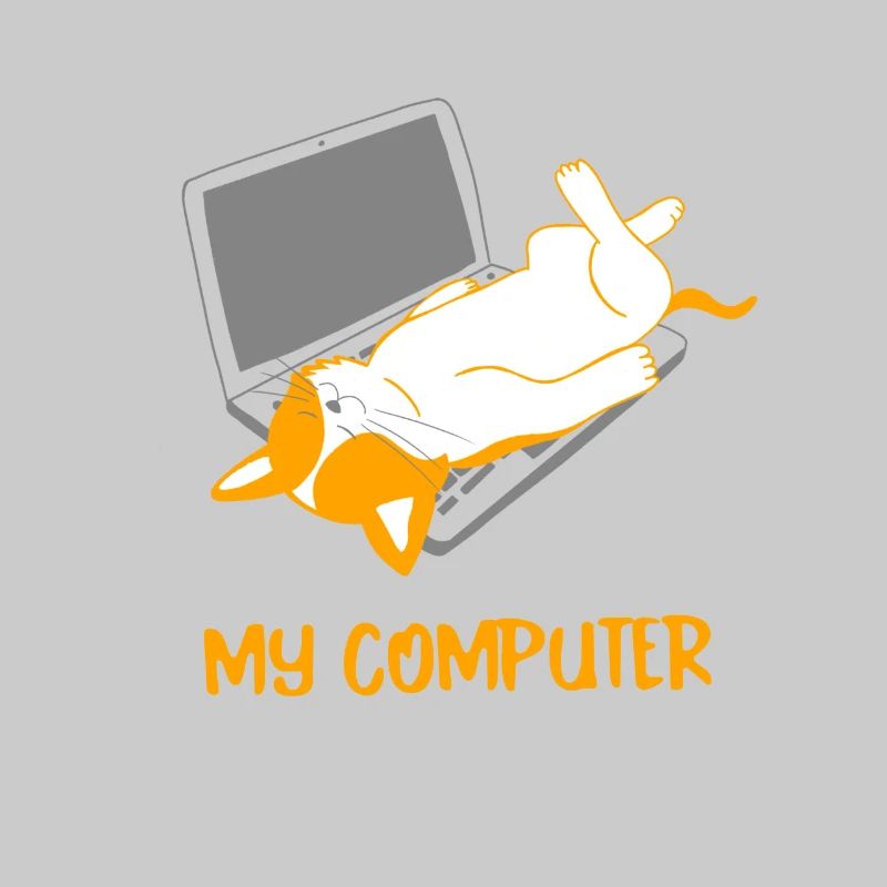 Cat lying on laptop gift