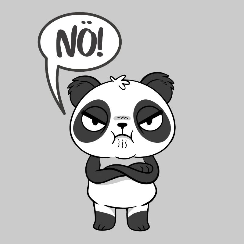 Lustiger Panda im Comic Style - Einfach mal NÖ