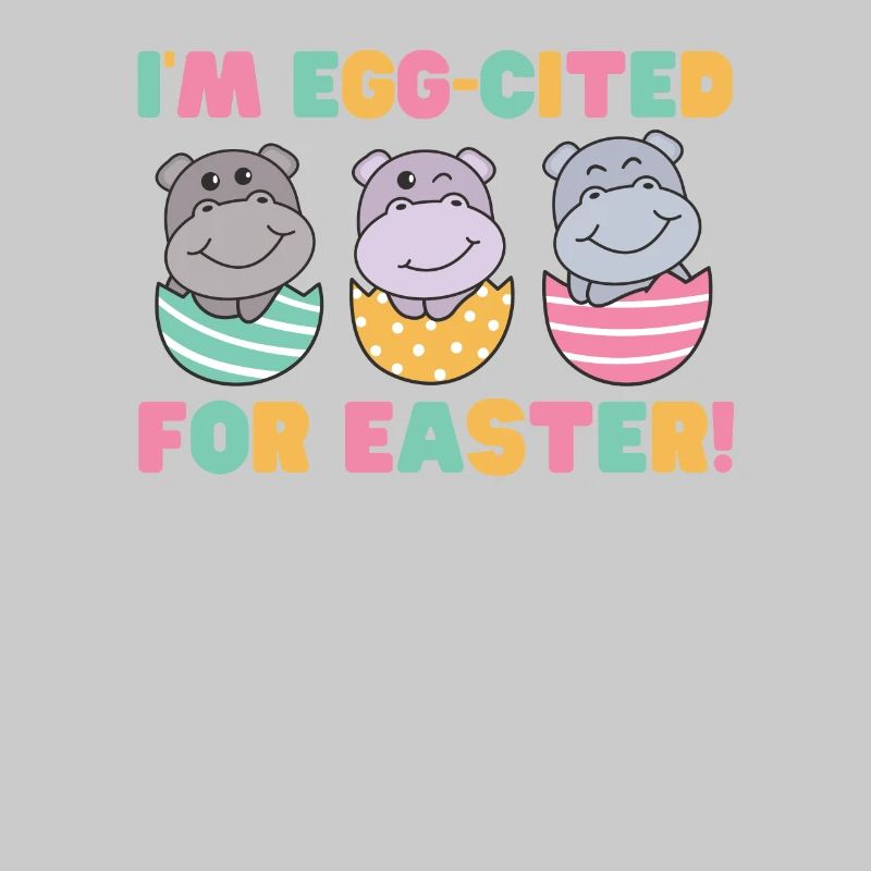 sweet hippos for Easter with Easter eggs hippo