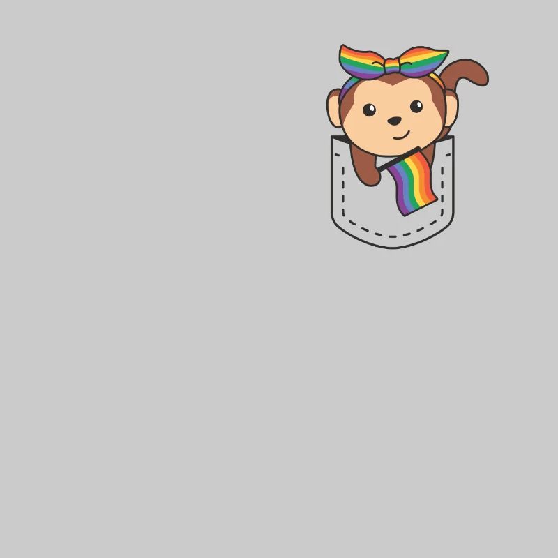Rainbow Monkey Flag Pride LGBTQ Cute Monkey