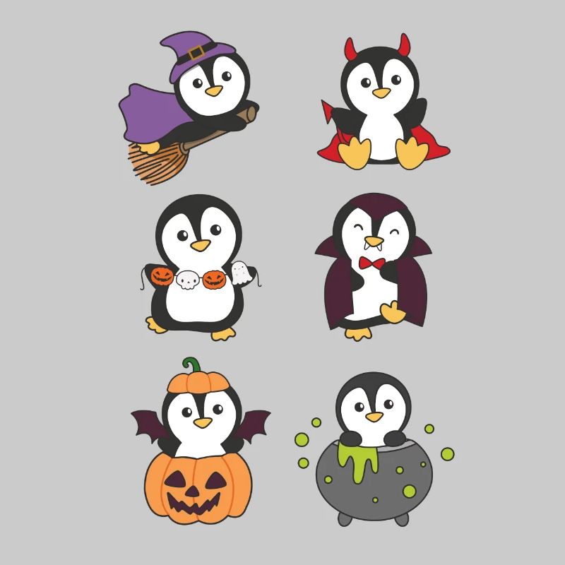 Pingouin Halloween Devil Pumpkin Vampire Costume