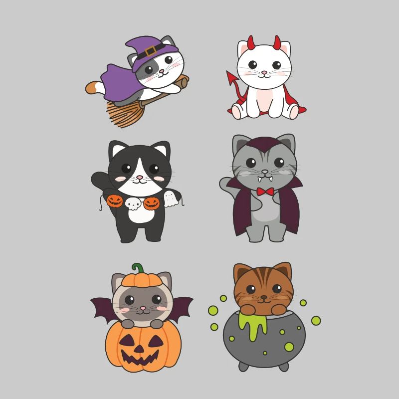 Chat Halloween Devil Pumpkin Vampire Costume