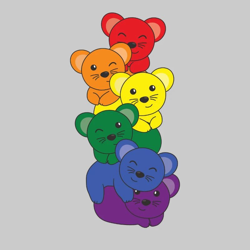 Rainbow Flag Pride LGBTQ Cute Mouse Stack