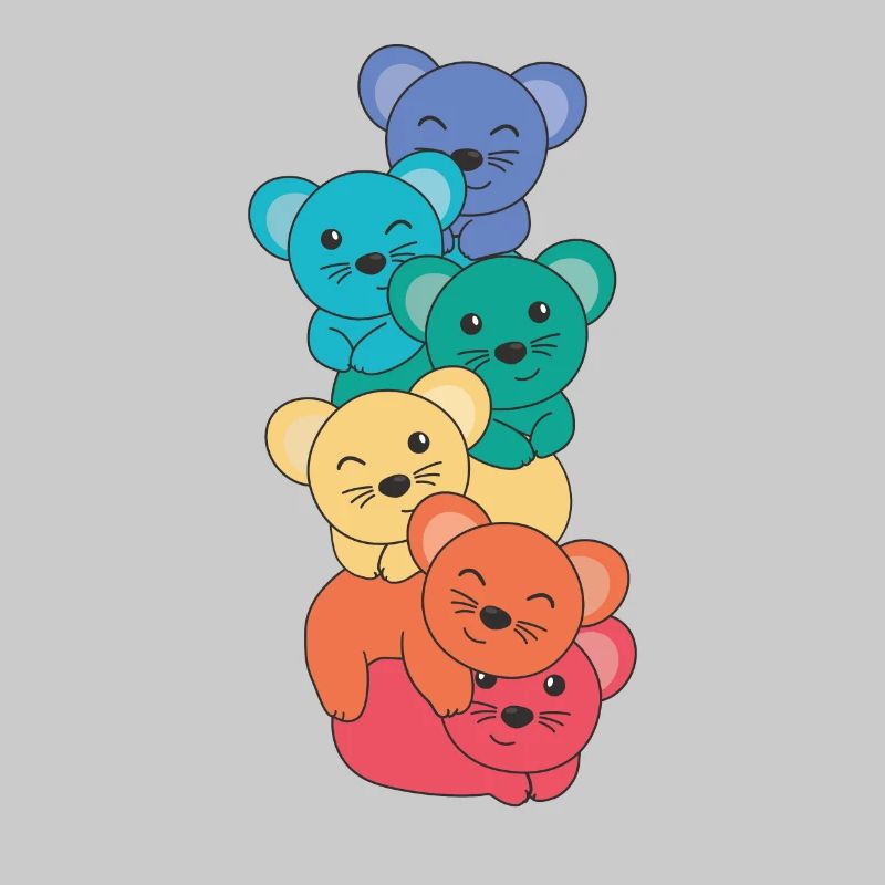 Rainbow Flag Pride LGBTQ Cute Mouse Stack