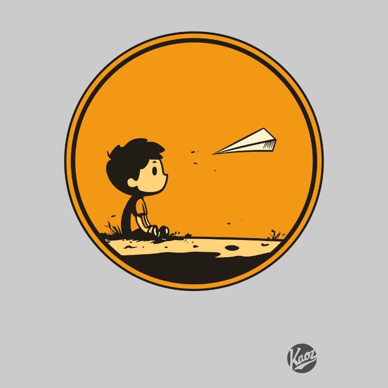 Der Junge und das Papierflugzeug