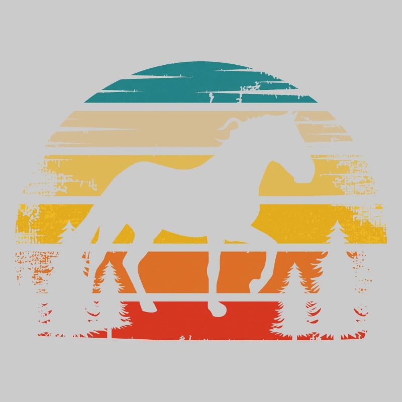 Retro Sonne und Pferd - (3)