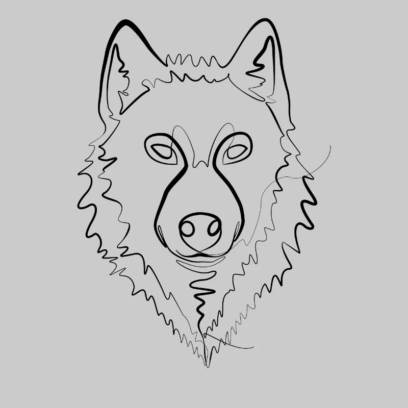 Wolf - one line drawing