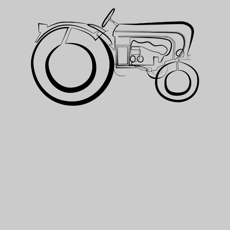 Oldtimer Tractor - one line drawing