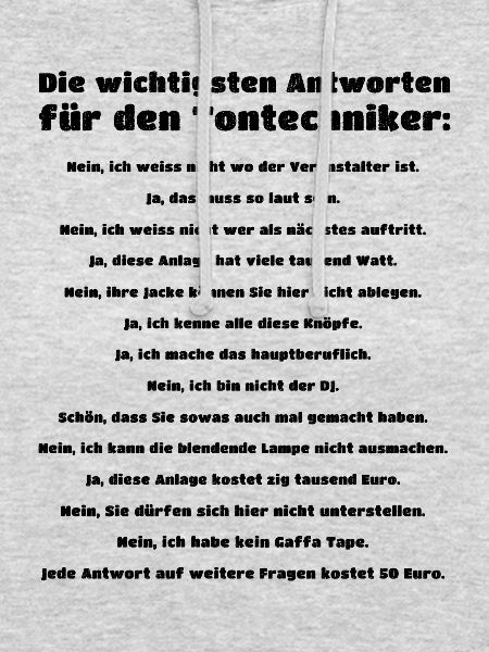 Tontechniker Spruch