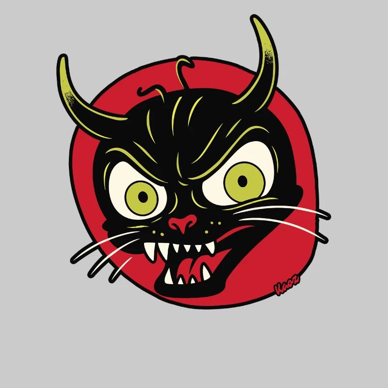 Devilish grimace of a devil cat