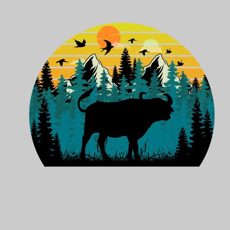 Sunset bison