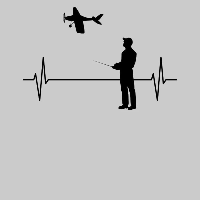 RC Airplane Model Flight Heartbeat Line Gift