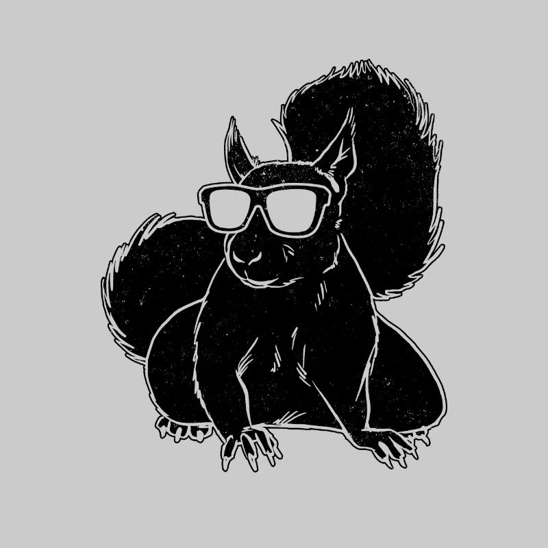 Funny squirrel with sunglasses, cute