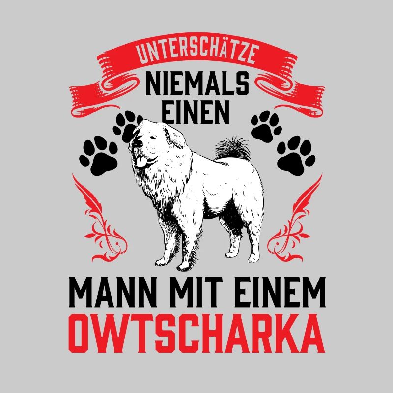 Mann mit Owtscharka Kaukasischer Owtscharka