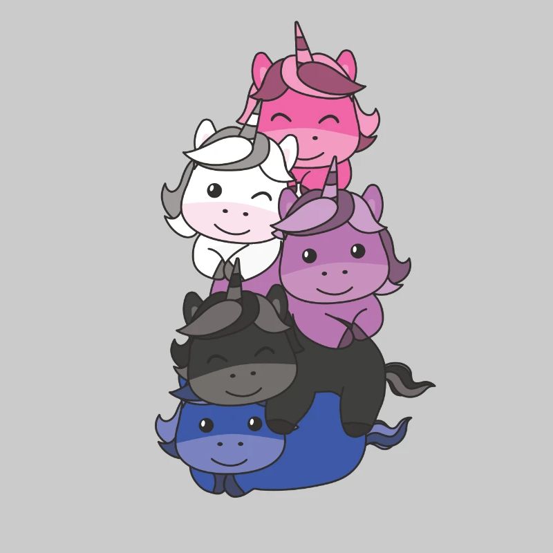 Genderfluid Flag Pride LGBTQ Mignon Unicorn Stack