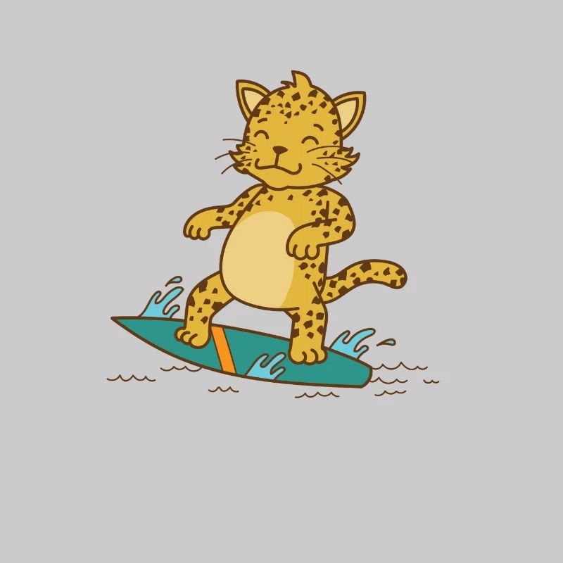 Léopard sur la planche de surf Big cat Predator
