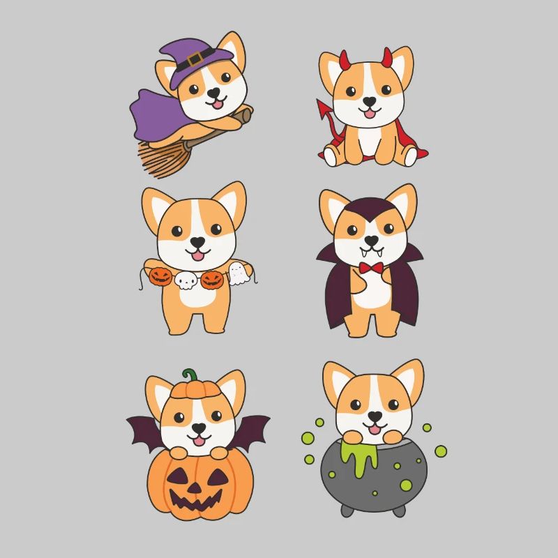 Corgi Halloween Devil Pumpkin Vampire Costume
