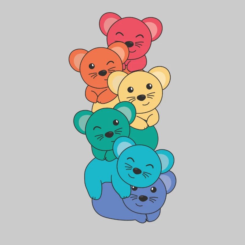 Rainbow Flag Pride LGBTQ Cute Mouse Stack
