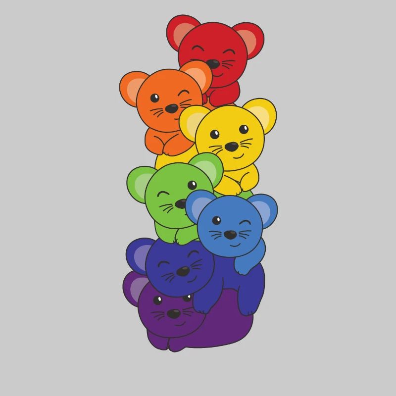 Rainbow Flag Pride LGBTQ Cute Mouse Stack