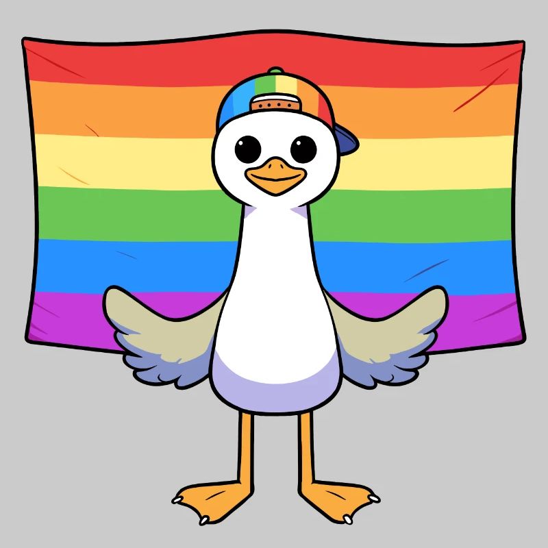 LGBTQIA+ Pride Seagull Cap Drapeau arc-en-ciel