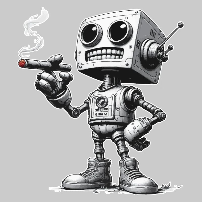 Roboter mit Zigarre