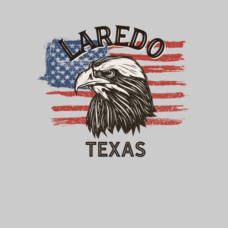 Drapeau des États-Unis Eagle Texas Vintage Laredo