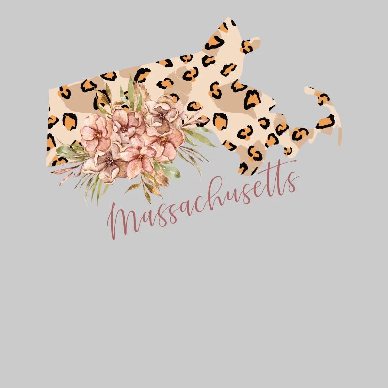 Massachusetts Leopard-pattern Map