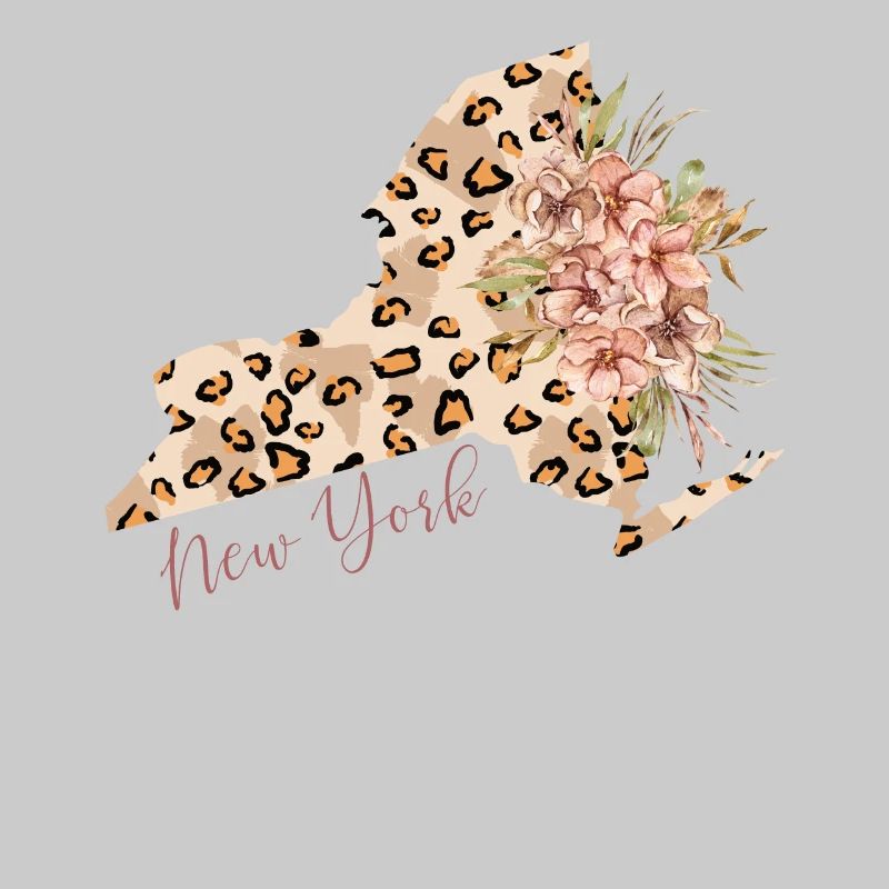Leopard print map New York State