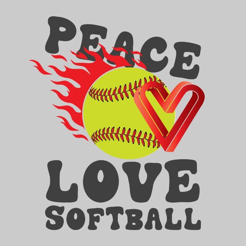 Mädchen Frieden Liebe Softball