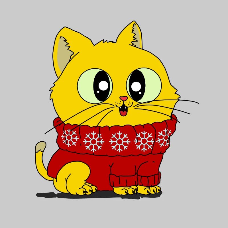 Fluffy kitten in fluffy pullover shirt