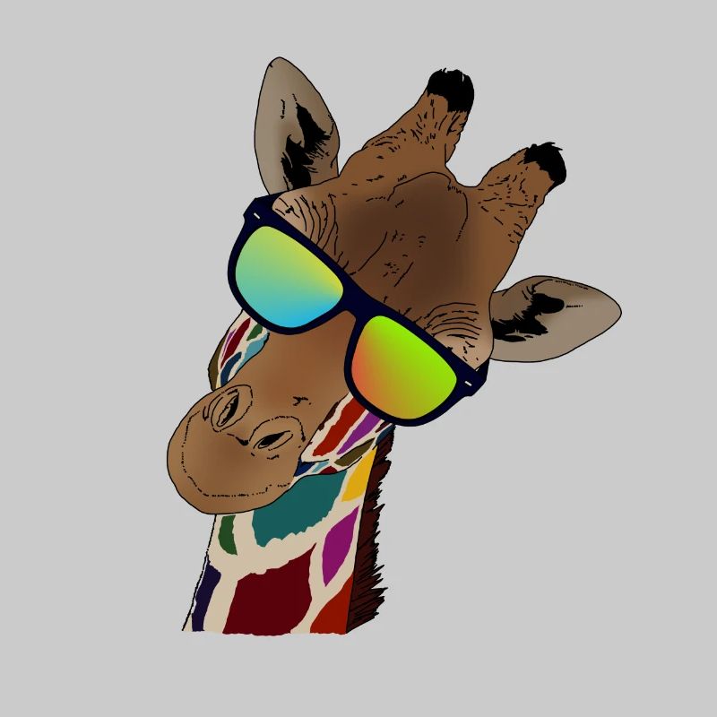 Regenbogen Giraffe mit Sonnebrille Geschenkidee